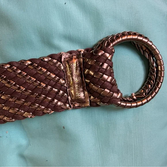 Vintage Elegant Metallic Brown Braided Women's Belt - Picture 9 of 10